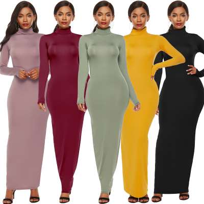 2020 Popular Wholesale Yellow Color High QualityTight Office Sweater Women Dresses Suits