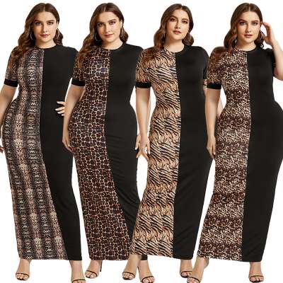 Wholesale Casual African Pattern Plus Size Women Dresses Printing Bodycon Clothing For  Party