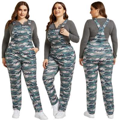 New Arrival Wholesale Autumn Women Popular  Fashion Outfits Pants Camouflage Trousers Jumpsuits